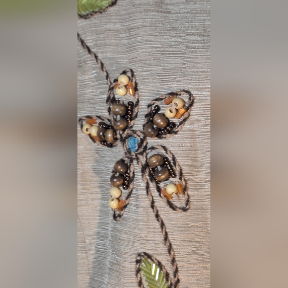 SILK LAND 100% Silk Light Brown Floral Embroidered Blazer - Picture 5 of 11